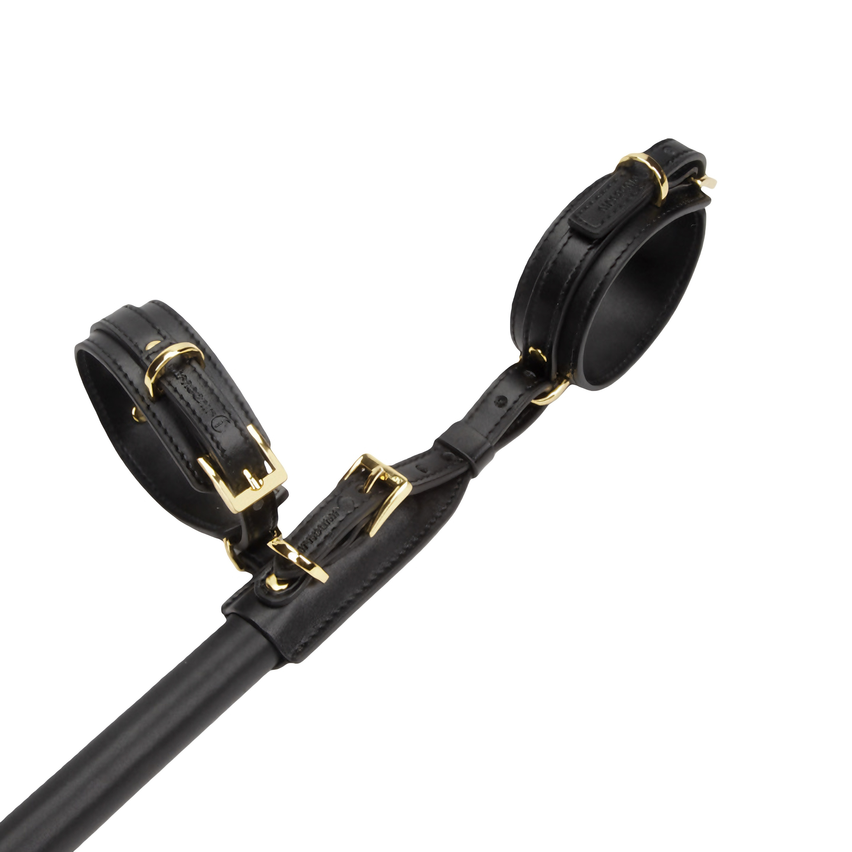 Luxefetters Black & Gold Spreader Bar with Cuffs