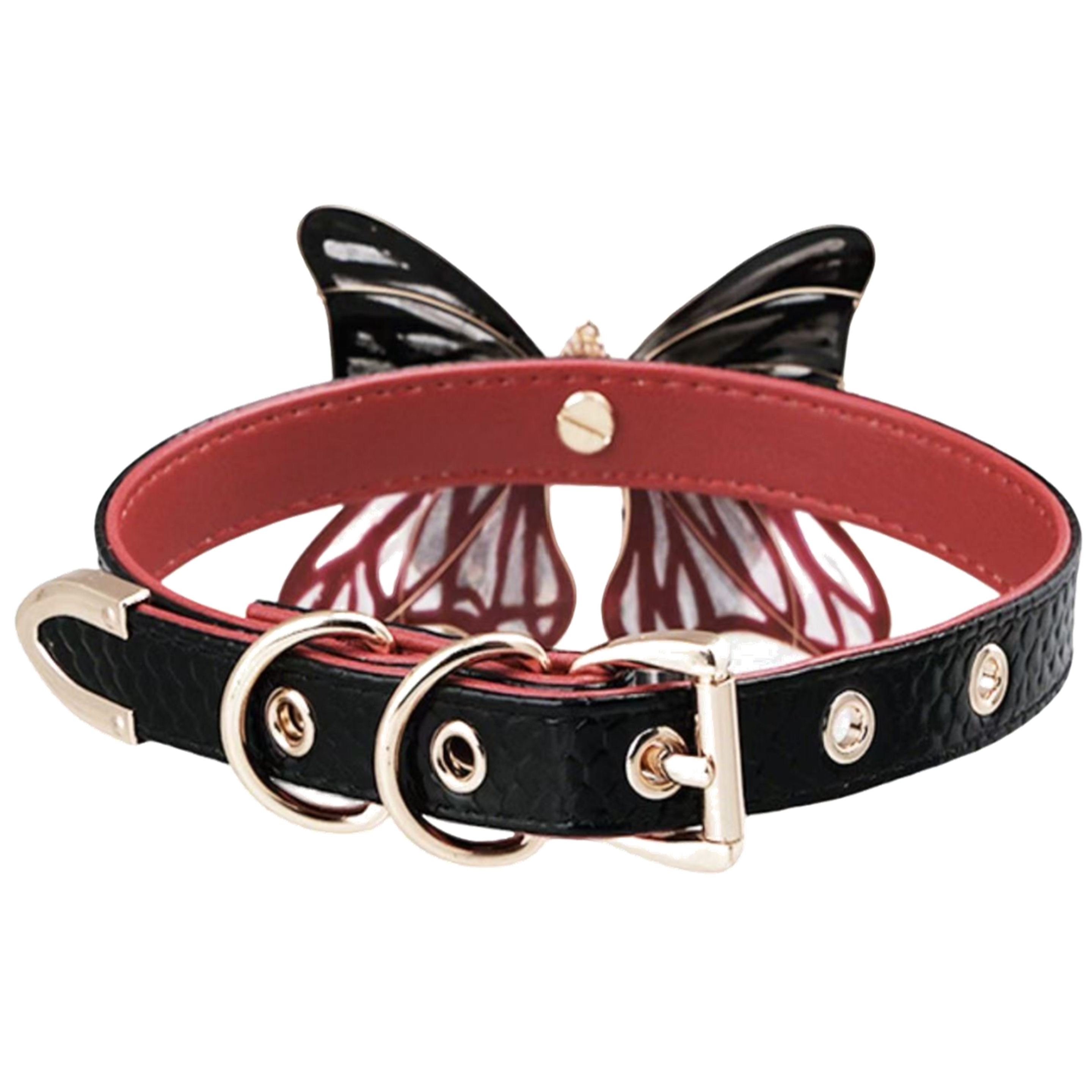 Luxefetters Butterfly Chain Leather Collar