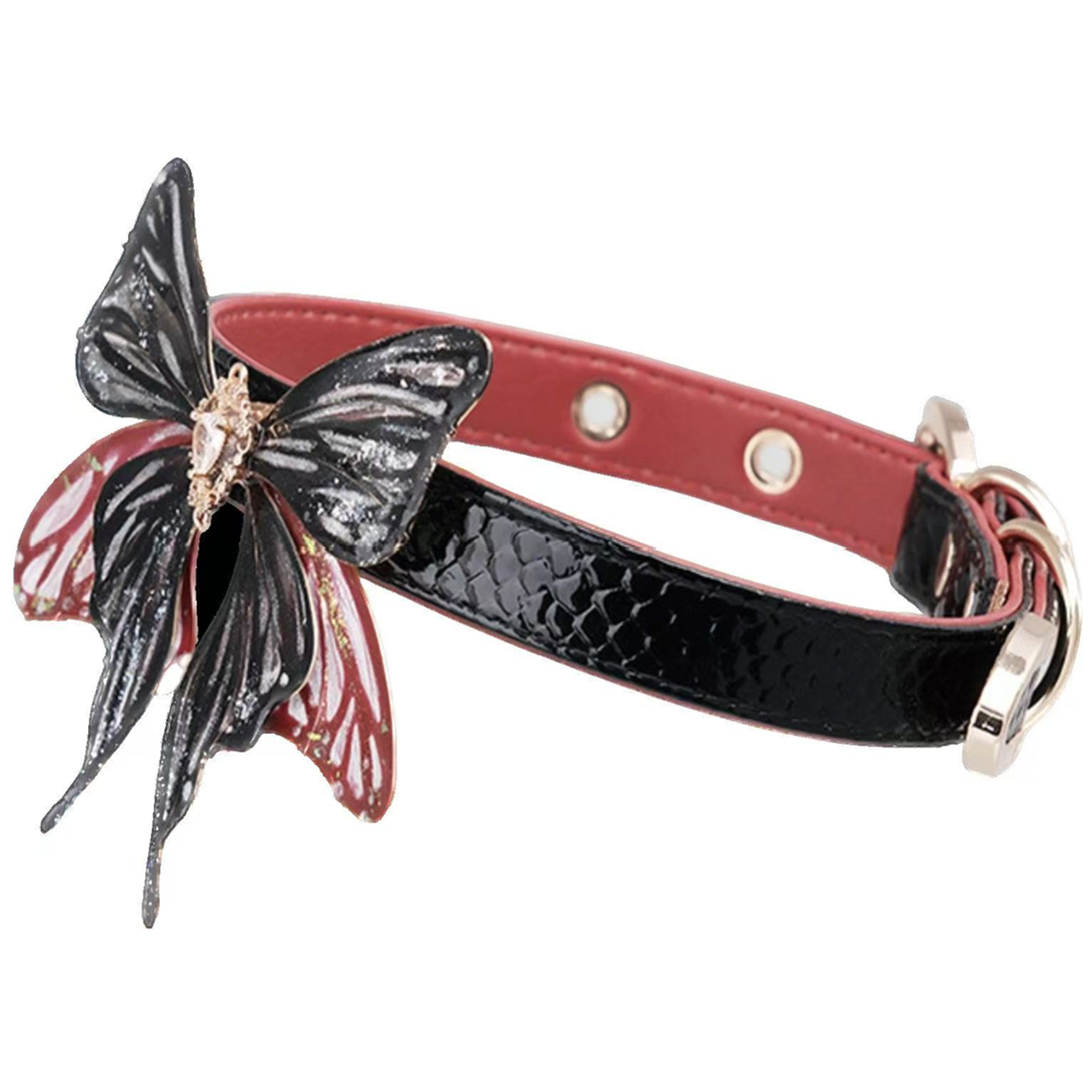 Luxefetters Butterfly Chain Leather Collar