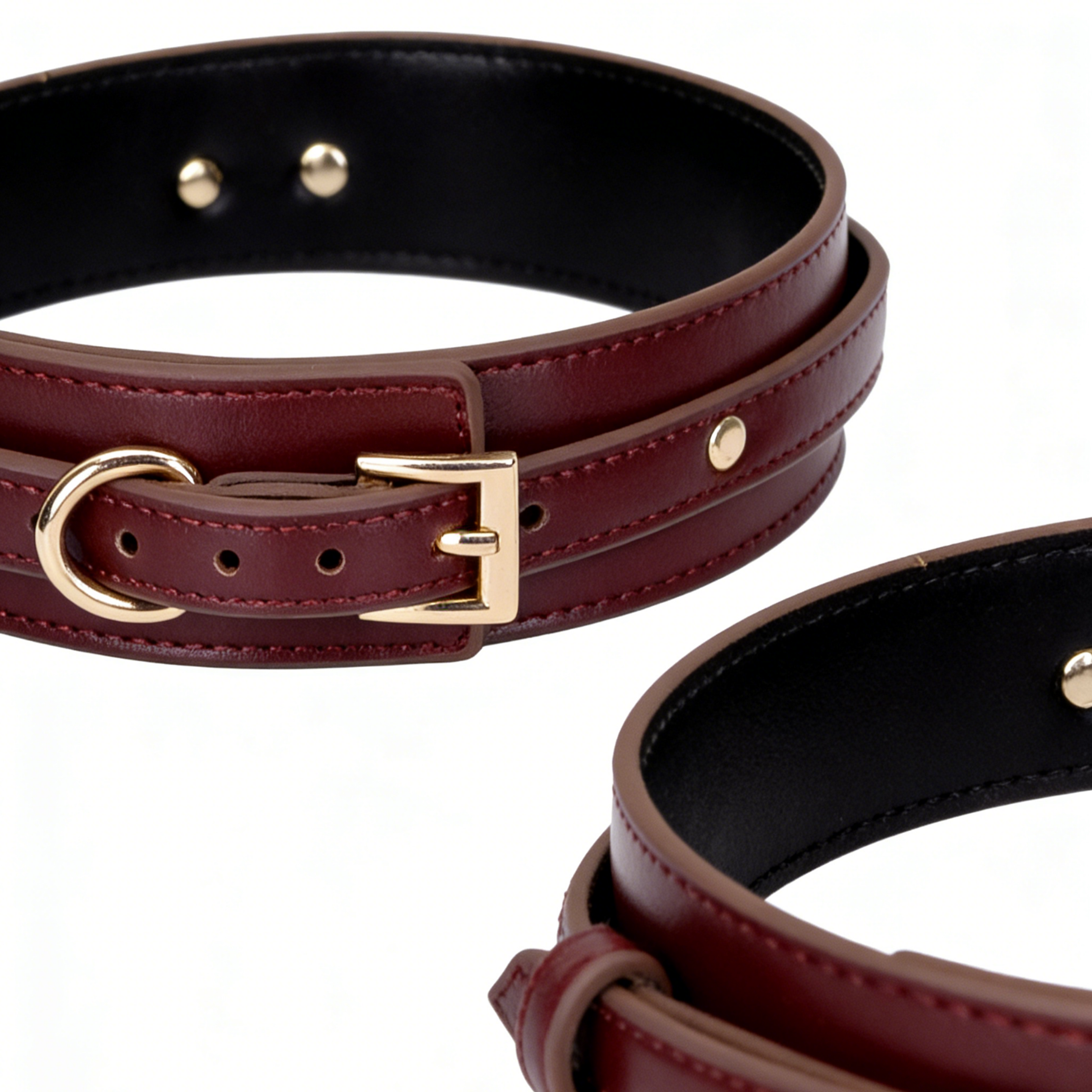 Luxefetters Leg Cuffs with Contrast Stitching