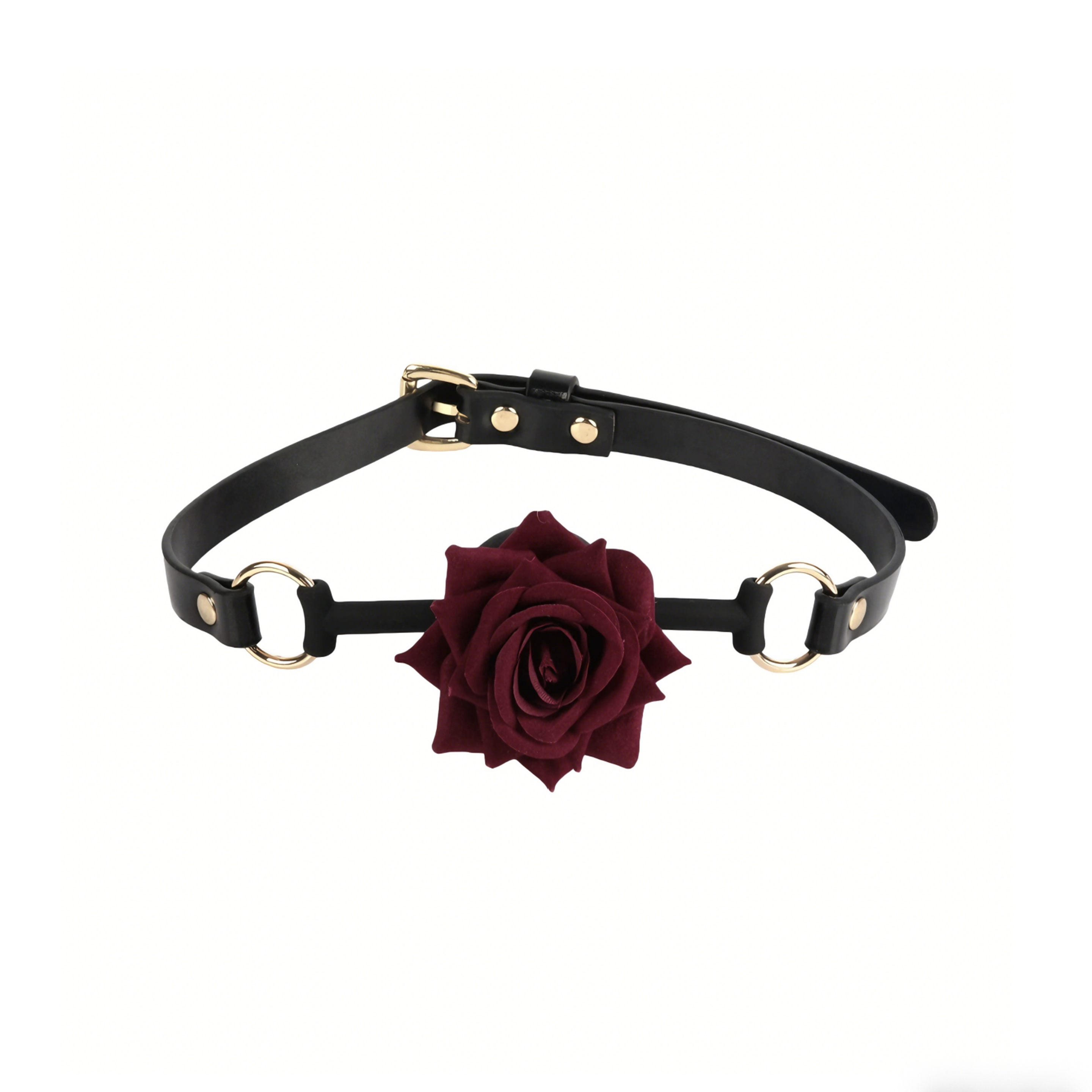 Luxefetters Dark Red Rose Mouth Gag