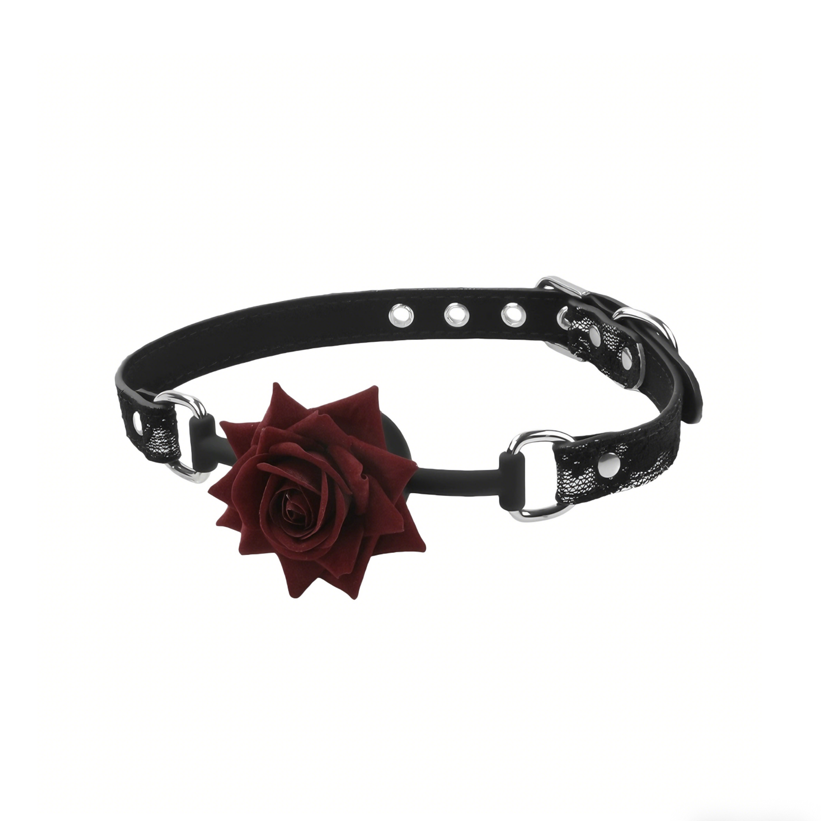 Luxefetters Dark Red Rose Mouth Gag